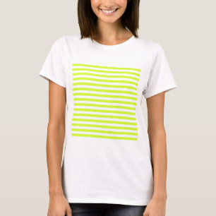 Gör randar - vit och fluorescerande gult tunnare tee shirt
