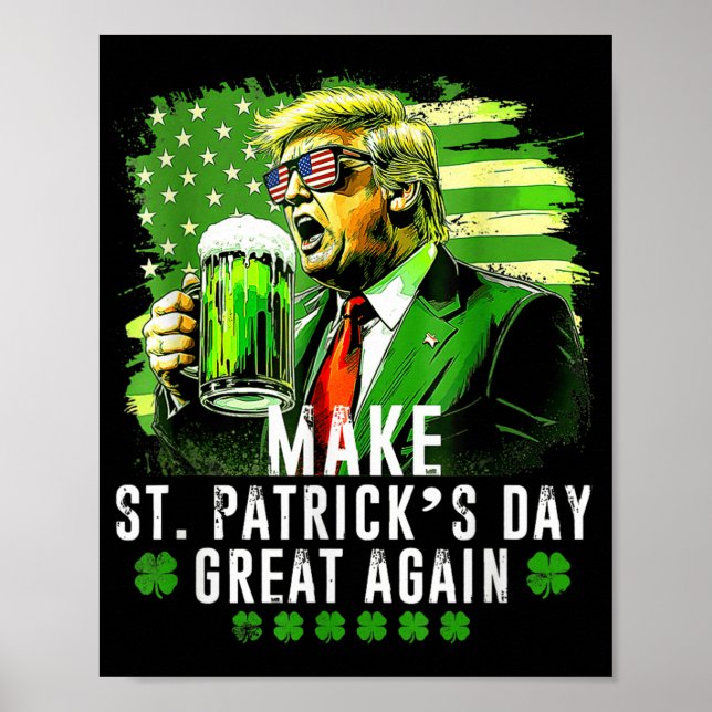 Gör Saint Patricks-dagen Underbar igen, USA flagga Poster (Framsidan)