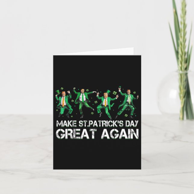 Gör Saint Patrick's Day Stort Igen Amerika Flagga  Kort (Framsida)