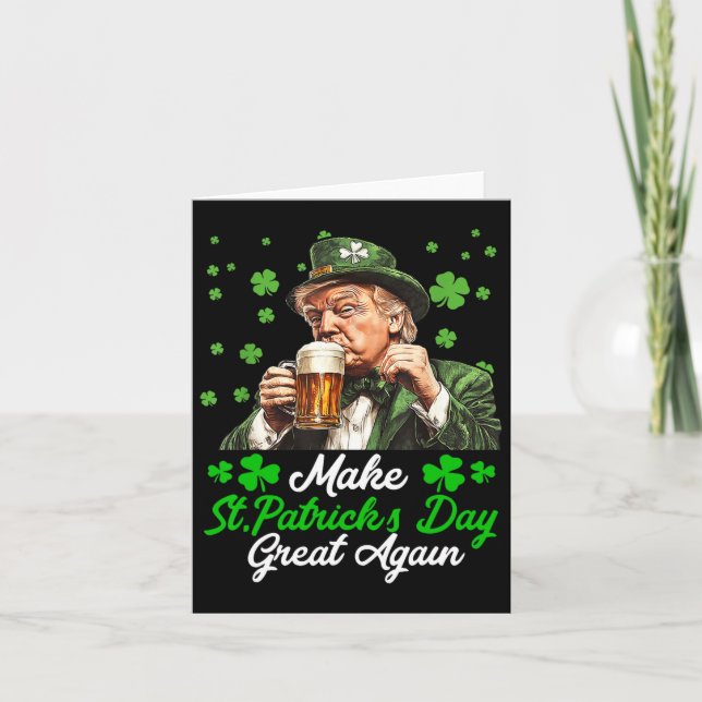 Gör Saint Patrick's Day Stort Igen Amerika Flagga  Kort (Framsida)