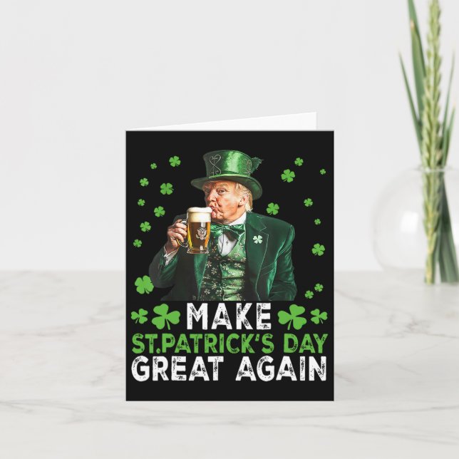 Gör Saint Patrick's Day Stort Igen Amerika Flagga  Kort (Framsida)