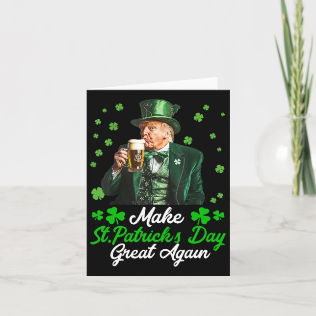 Gör Saint Patrick's Day Stort Igen USA Flagga Roli Kort (Framsida)