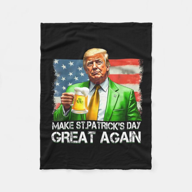 Gör Saint patrick's day Underbar igen till USA fla Fleecefilt (Framsidan)