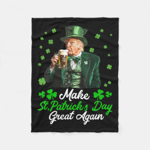 Gör Saint patrick's day Underbar igen till USA fla Fleecefilt