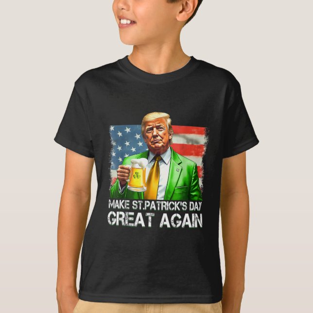 Gör Saint patrick's day Underbar igen till USA fla T Shirt (Framsida)