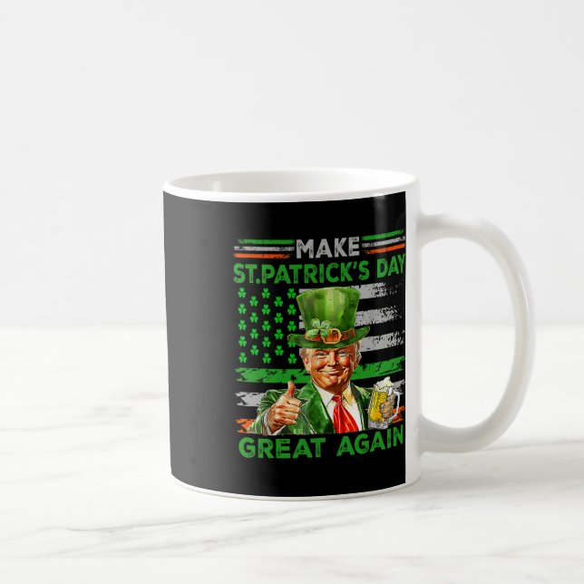 Gör Saint St Patrick's Day Great Again Flag Rolig Kaffemugg (Höger)