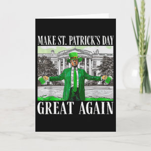 Gör Saint St Patrick's Day Stor Igen Flagga Rolig Kort