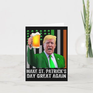 Gör Saint St Patrick's Day Stor Igen Flagga Rolig Kort