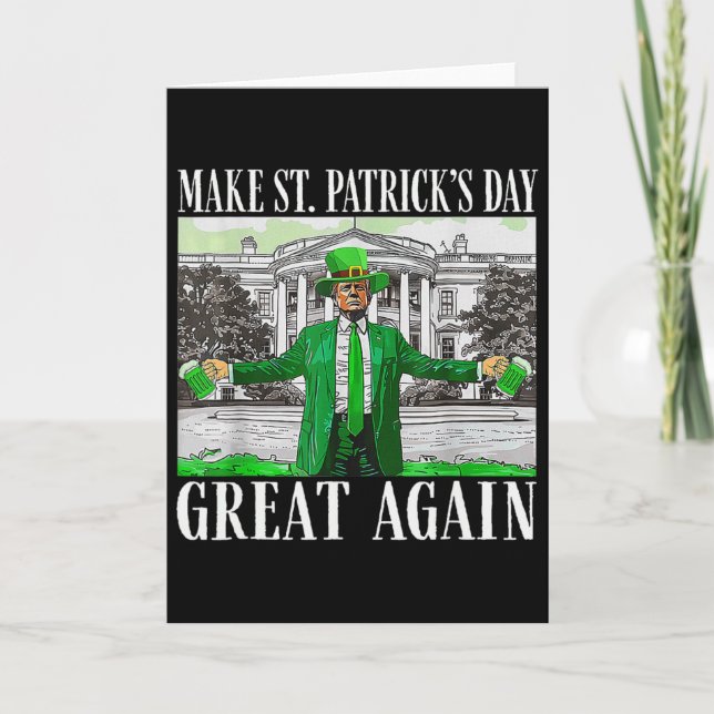 Gör Saint St Patrick's Day Stor Igen Flagga Rolig Kort (Framsida)