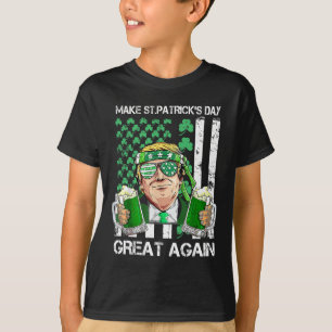 Gör Saint St Patrick's Day Stor Igen Rolig Trum T Shirt