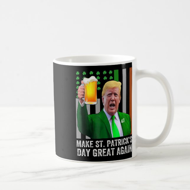 Gör Saint St patrick's day Underbar igen Flagga lu Kaffemugg (Höger)