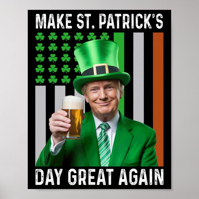 Gör Saint St patrick's day Underbar igen Flagga lu Poster (Framsidan)