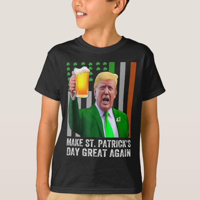 Gör Saint St patrick's day Underbar igen Flagga lu T Shirt (Framsida)