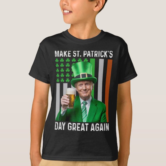 Gör Saint St patrick's day Underbar igen Flagga lu T Shirt (Framsida)