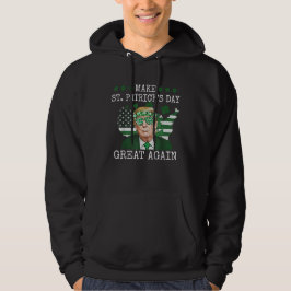 Gör Saint St patrick's day Underbar igen, USA Flag Hoodie