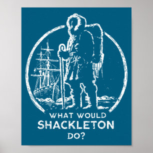 Gör Shackleton Leadership Energy Managers Retro Poster