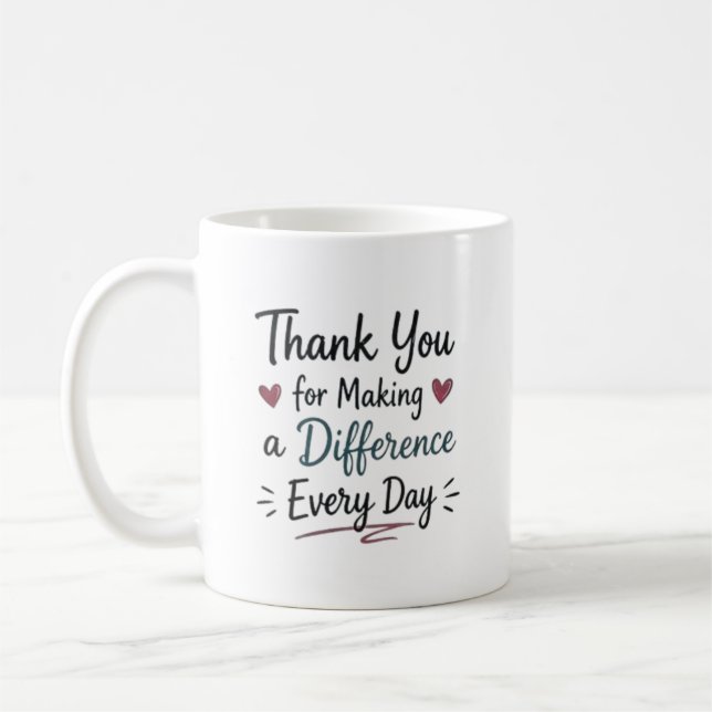 Gör skillnad varje dag Personlig Kaffemugg (Vänster)
