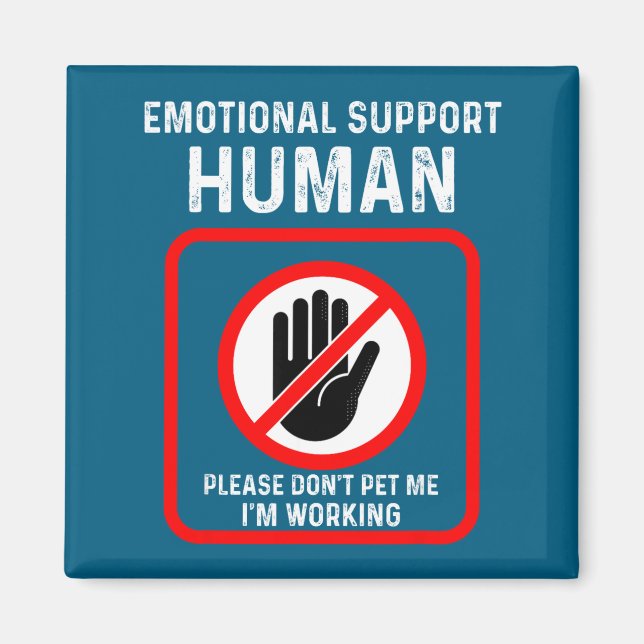 Gör skjorta emotionellt stöd människa Halloween-ko Magnet (Framsidan)