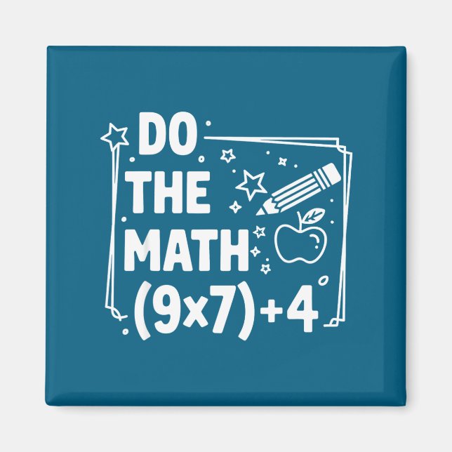Gör Skorta Math 67 Meme Pemdas Grundskola Magnet (Framsidan)