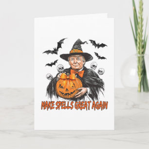 Gör Spells Great Again Roligt Halloween Trump  Kort