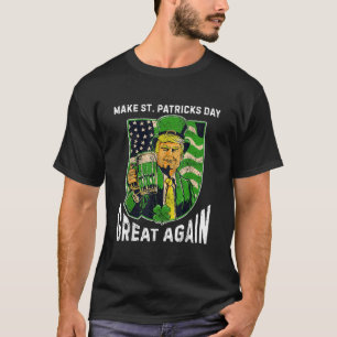 Gör St Patrick Day Underbar igen Vintage Trump Dri T Shirt