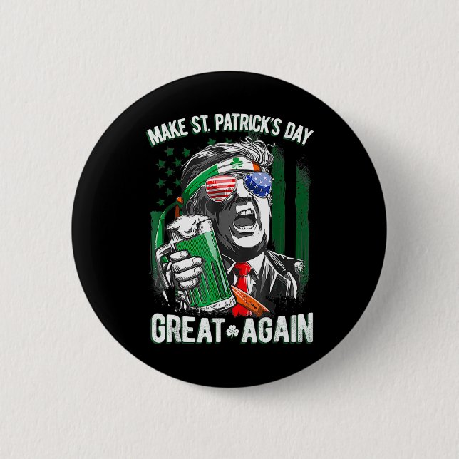Gör St Patricks dag bra igen irländsk Leprechaun  Knapp (Framsida)