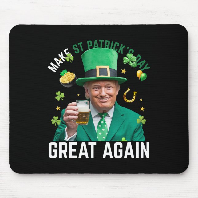 Gör St Patricks dag bra igen irländsk leprechaun  Musmatta (Framsidan)
