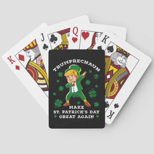 Gör St Patricks dag stor igen rolig Trump Casinokort (Baksidan)