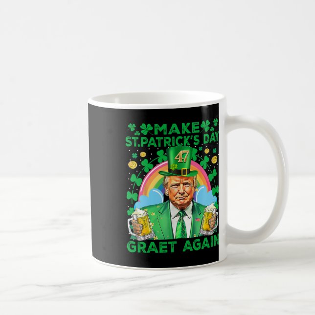 Gör St. Patricks dag Underbar igen, roligt Trump M Kaffemugg (Höger)