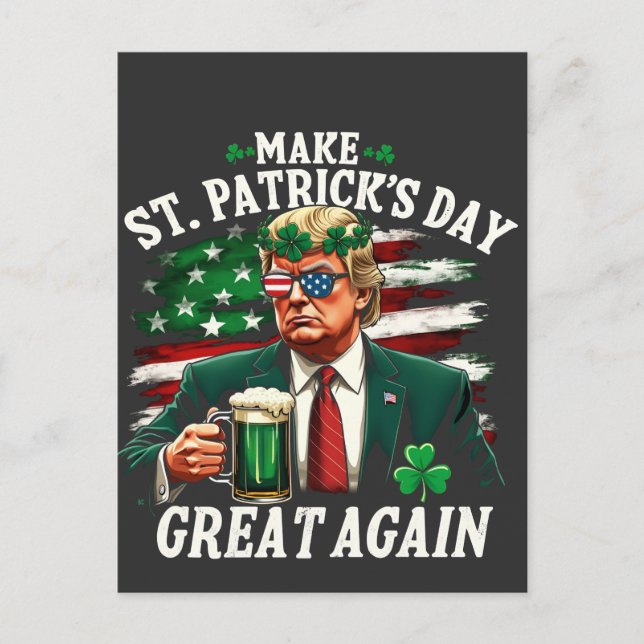 Gör St. Patricks dag Underbar igen Trump Vykort (Framsida)