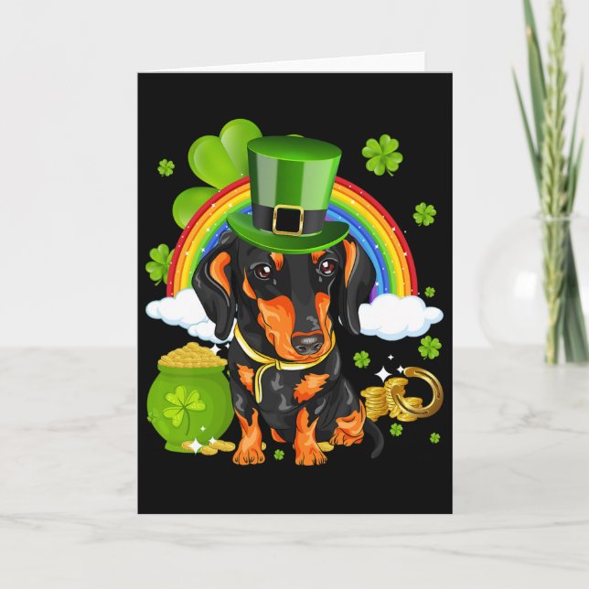 Gör St Patricks Day Great Again Rolig Dachshund M Kort (Framsida)