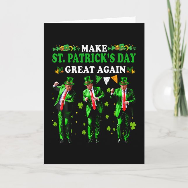 Gör St Patrick's Day Great Again Rolig Trump Män  Kort (Framsida)