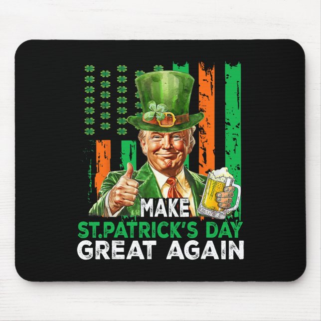 Gör St Patricks Day Great Again Rolig Trump Män Musmatta (Framsidan)
