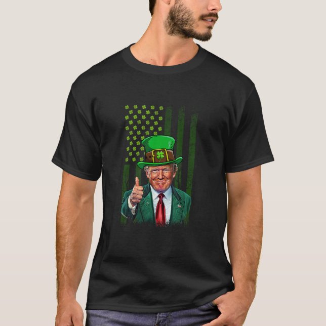 Gör St Patricks Day Great Again Rolig Trump Män T Shirt (Framsida)
