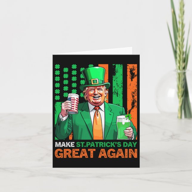 Gör St patricks day Gret igen Donald Trump 2025 Kort (Framsida)