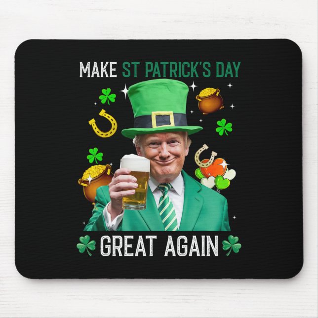 Gör St Patricks Day Stor Igen Irisk Leprechaun Musmatta (Framsidan)