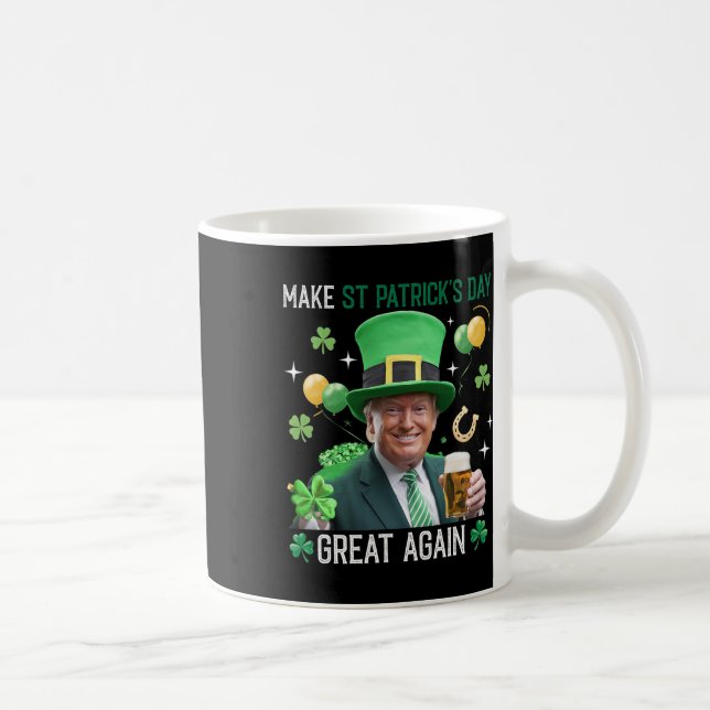 Gör St Patricks Day Stor Igen Irländsk Leprechaun  Kaffemugg (Höger)