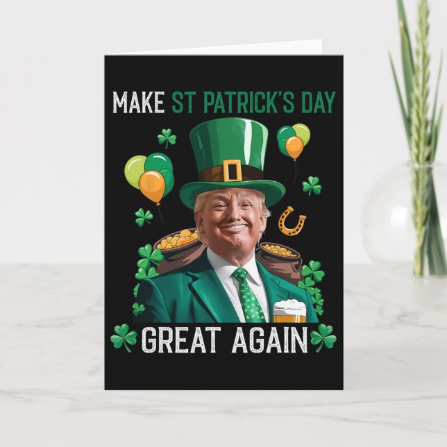 Gör St Patricks Day Stor Igen Irländsk Leprechaun  Kort (Framsida)
