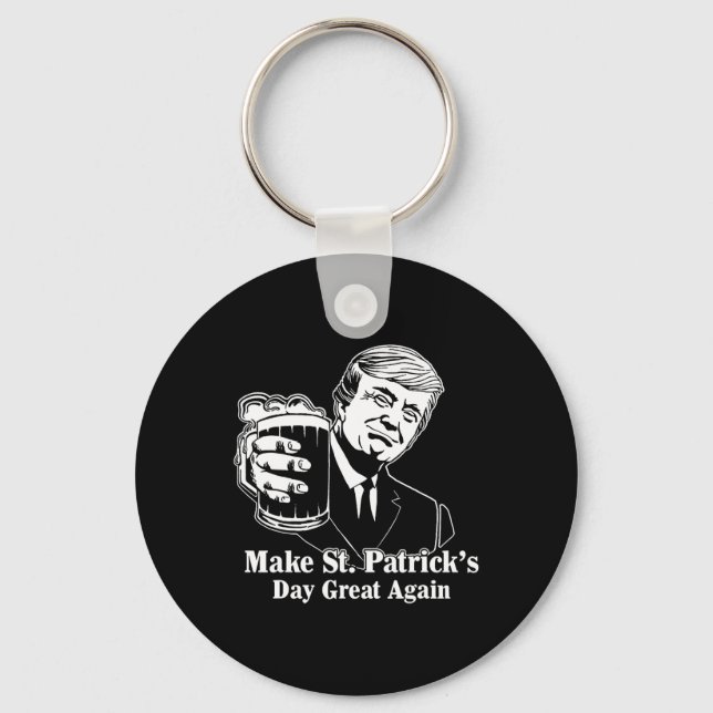 Gör St Patricks Day Stor Igen Irländsk Leprechaun Nyckelring (Framsida)