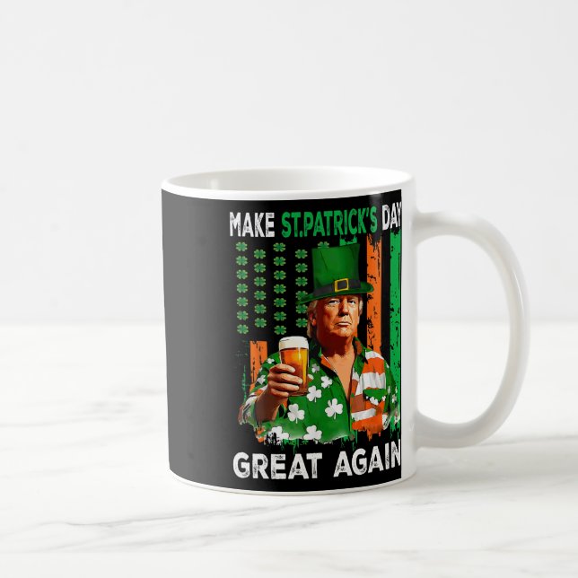 Gör St Patricks Day Stor Igen Rolig Trump Män Kaffemugg (Höger)