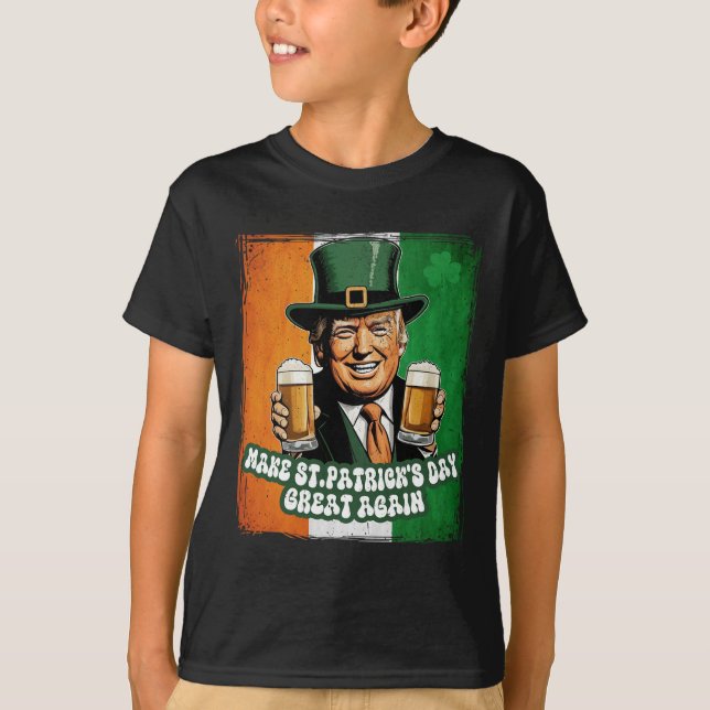 Gör St Patrick's Day Stor Igen Rolig Trump  T Shirt (Framsida)