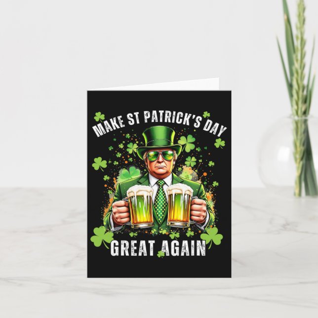 Gör St Patrick's Day Stor Igen Roligt Trump  Kort (Framsida)