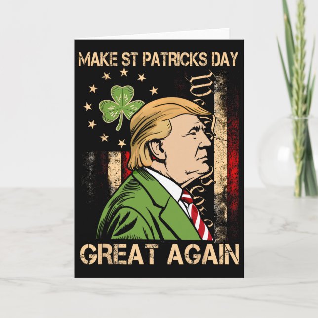 Gör St Patricks Day Stor Igen Roligt Trump Mäns  Kort (Framsida)