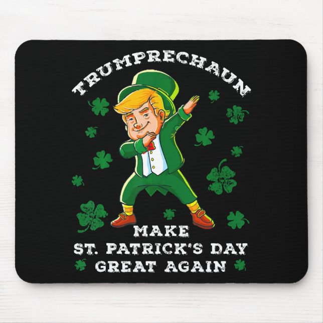 Gör St Patrick's Day Stor Igen Roligt Trump Musmatta (Framsidan)
