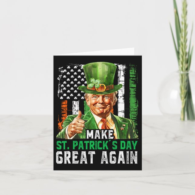 Gör St Patrick's Day Stor Igen Trump Amerikansk F Kort (Framsida)