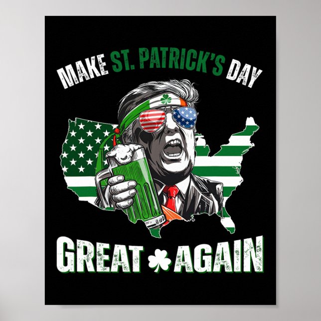 Gör St Patricks Day Stor Igen Trump Shamrock Ir Poster (Framsidan)