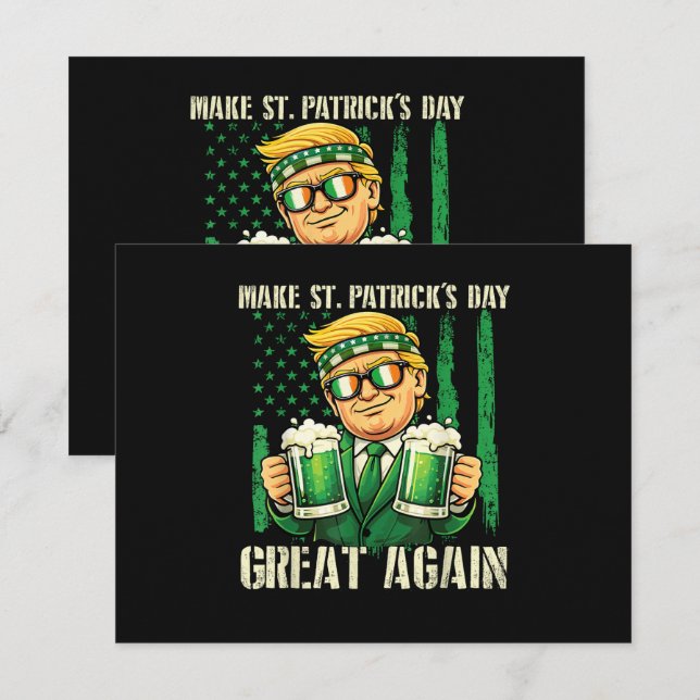 Gör St. Patrick's Day Stort Igen Inbjudningar (Fram/baksida)