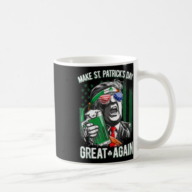Gör St Patricks Day Stort Igen Irländsk Leprechaun Kaffemugg (Höger)