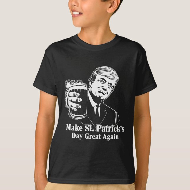 Gör St Patricks Day Stort Igen Irländsk Leprechaun T Shirt (Framsida)