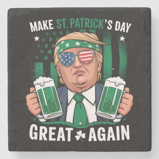 Gör St Patrick's Day Stort Igen Irländsk Trump Stenunderlägg (Framsidan)